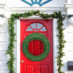 48 in. Green Cordless Pre-Lit LED Artificial Christmas Wreath 714 Tips with 200 LED Light and Timer