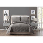 Ayesha Curry Cotton Velvet Quilt, Full/Queen, Grey