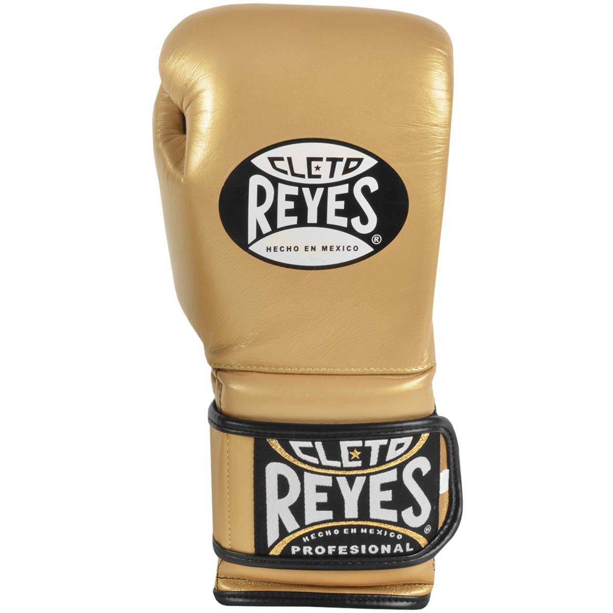 Cleto Reyes Hook and Loop Leather Training Boxing Gloves - 14 oz. - Solid Gold