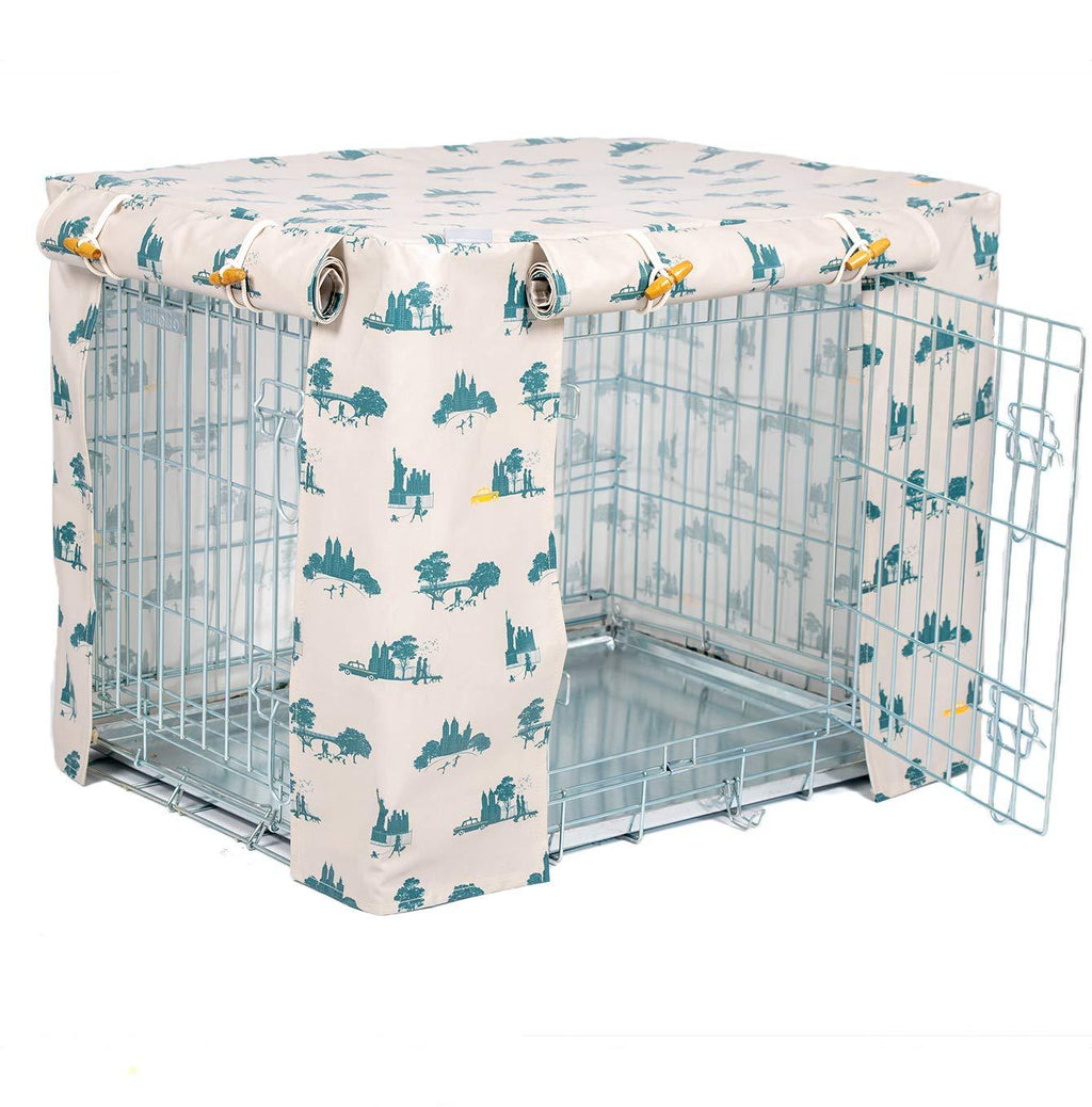 Lords &amp; Labradors Central Park Oilcloth Dog Crate Cover to fit Midwest iCrate and Similar Sized Dog Cages
