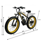 EAYSG 26"36V 500W Fat Tire Electric Bicycle Mountain Snow Beach EBike 21Speed()