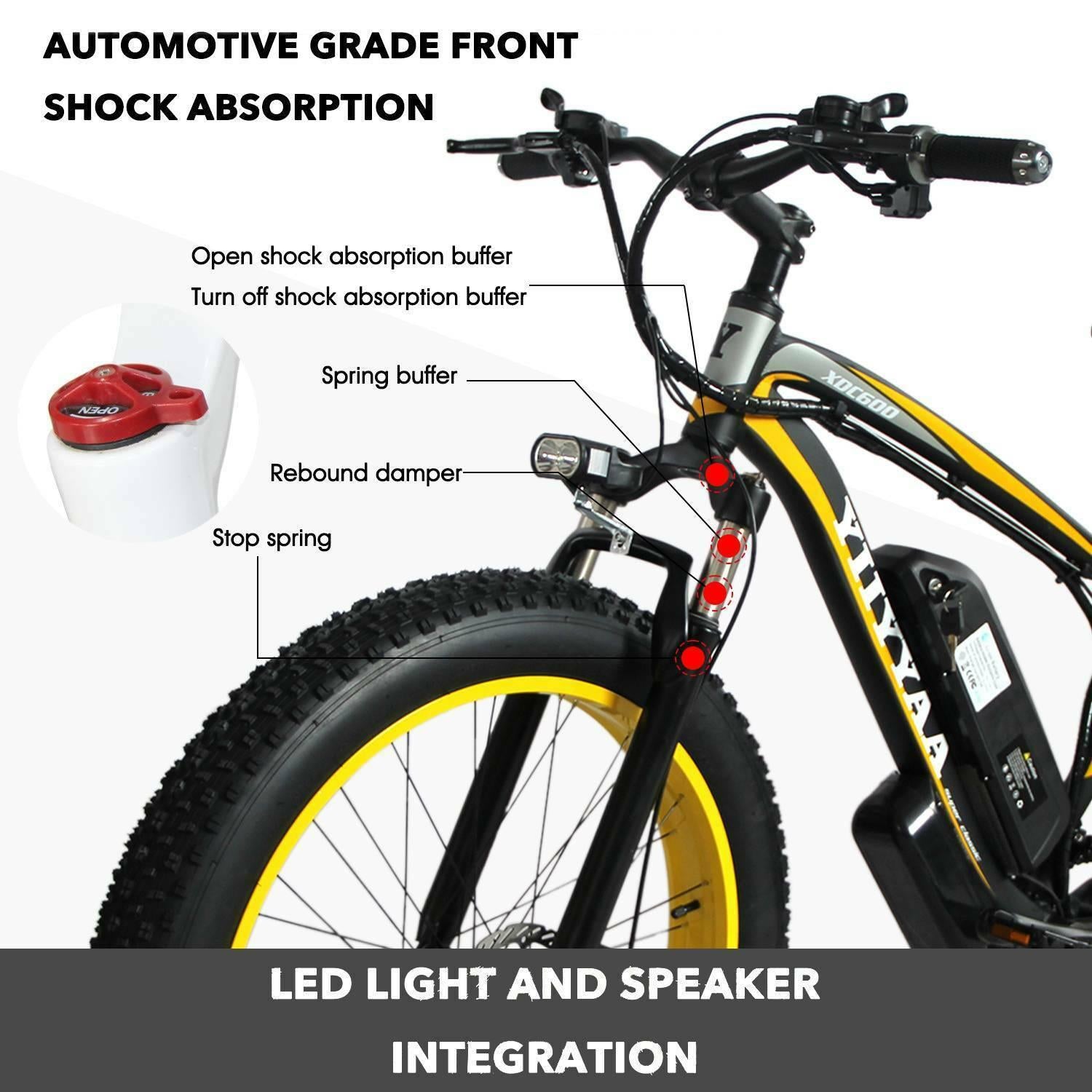 EAYSG 26"36V 500W Fat Tire Electric Bicycle Mountain Snow Beach EBike 21Speed()