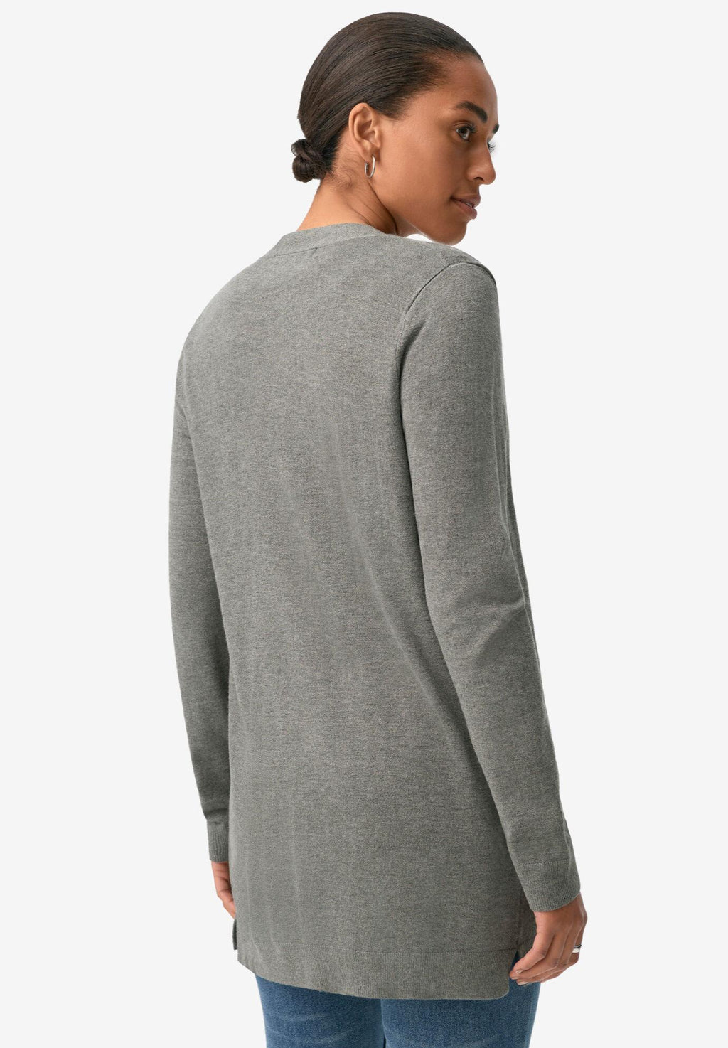 long boyfriend cardigan with tortoise buttons