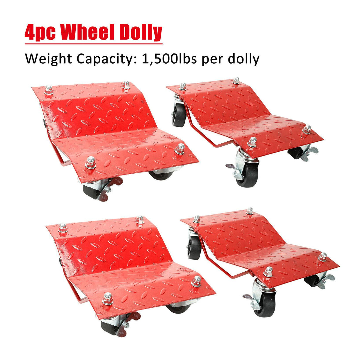 Set of 4 pc Auto Dolly Car Dolly Wheel Tire 12"x16" Skate 6000lb Repair Slide
