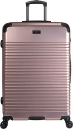 Scott's Corner Hardside Expandable 8-Wheel Spinner TSA Lock Travel Suitcase, KCNY Plaza Rose Gold, 28-inch Checked