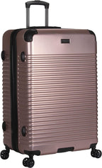 Scott's Corner Hardside Expandable 8-Wheel Spinner TSA Lock Travel Suitcase, KCNY Plaza Rose Gold, 28-inch Checked