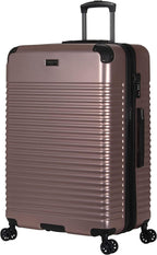 Scott's Corner Hardside Expandable 8-Wheel Spinner TSA Lock Travel Suitcase, KCNY Plaza Rose Gold, 28-inch Checked