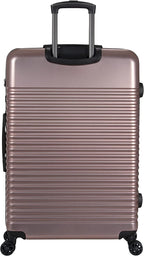 Scott's Corner Hardside Expandable 8-Wheel Spinner TSA Lock Travel Suitcase, KCNY Plaza Rose Gold, 28-inch Checked