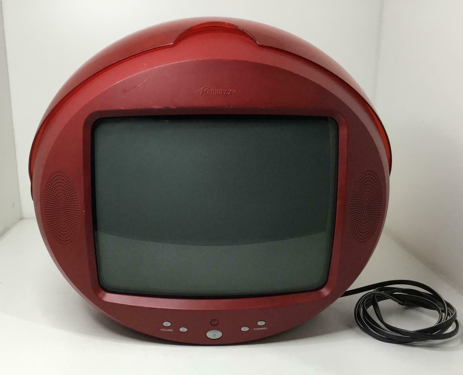 memorex msp-tv1300 video ball 13" red sphere tv w/ shield, rare #68273#