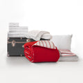 Dawn ColleTraveler Bundle in Red &amp; Stripe, 13-Piece Dorm Room Set, Twin XL Bedding, Cotton Towels &amp; StoraTrunk