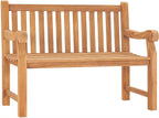 Outdoor Bench, Garden Bench 47.2" Solid Teak Wood
