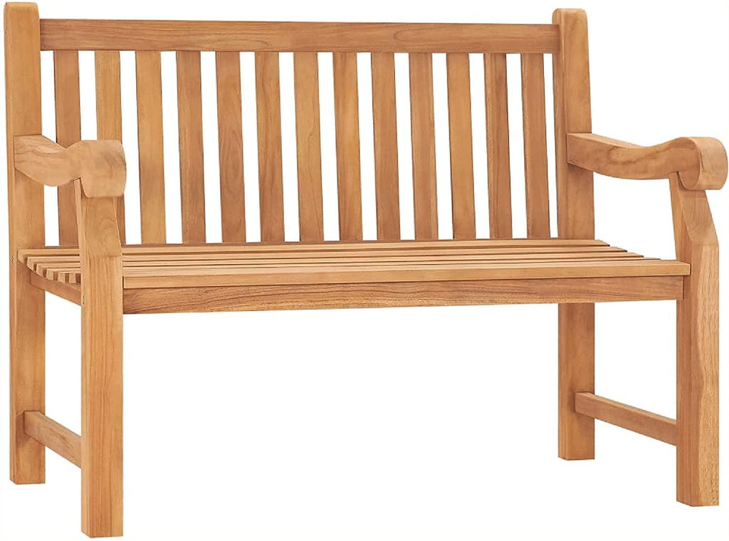 Outdoor Bench, Garden Bench 47.2" Solid Teak Wood