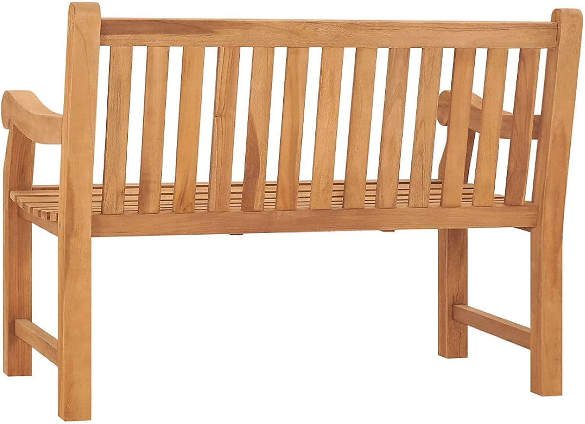 Outdoor Bench, Garden Bench 47.2" Solid Teak Wood