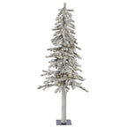 Vickerman Pre-Lit 5' Flocked Alpine Artificial Christmas Tree, LED, Warm White Lights