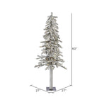 Vickerman Pre-Lit 5' Flocked Alpine Artificial Christmas Tree, LED, Warm White Lights