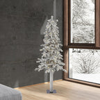 Vickerman Pre-Lit 5' Flocked Alpine Artificial Christmas Tree, LED, Warm White Lights