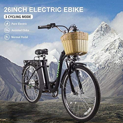 Trekpower Electric Bike 250W Electric Bikes for Adults 26" Ebike for Female City Electric Bicycle with 36V10A Removable Battery