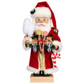 18.25" Red, White, and Black Candy Santa Decorative Nutcracker