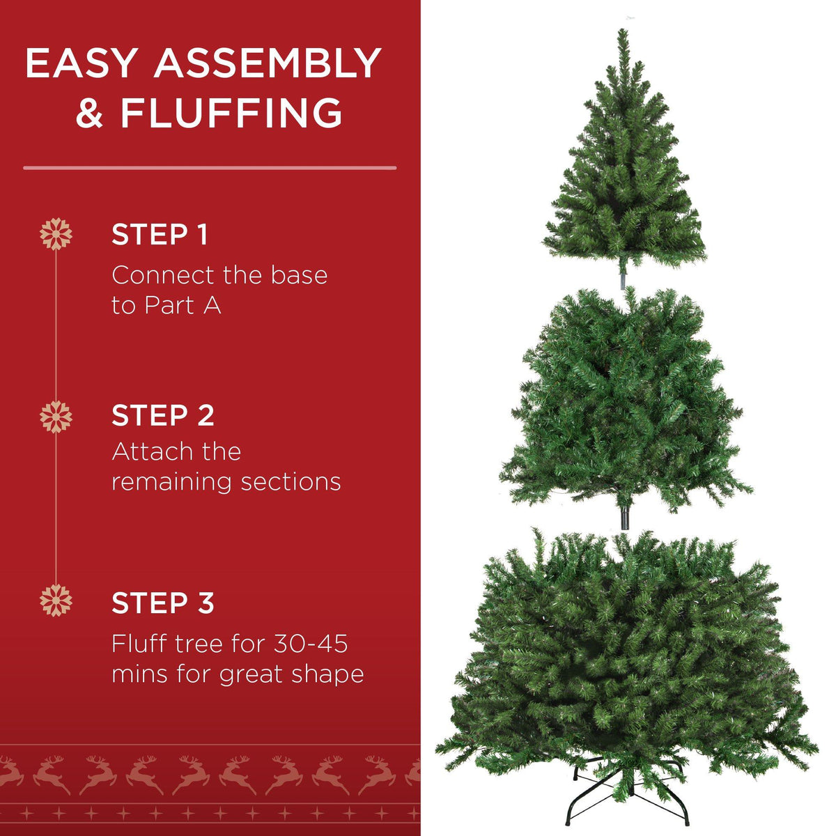 Modstyle Pre-Lit Artificial Christmas Tree with 300 LED 1000 Braches, 6Ft