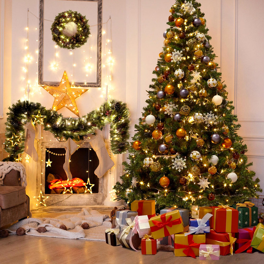 Modstyle Pre-Lit Artificial Christmas Tree with 300 LED 1000 Braches, 6Ft