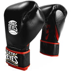 Cleto Reyes Lace Up Hook and Loop Hybrid Boxing Gloves - Lar- Black