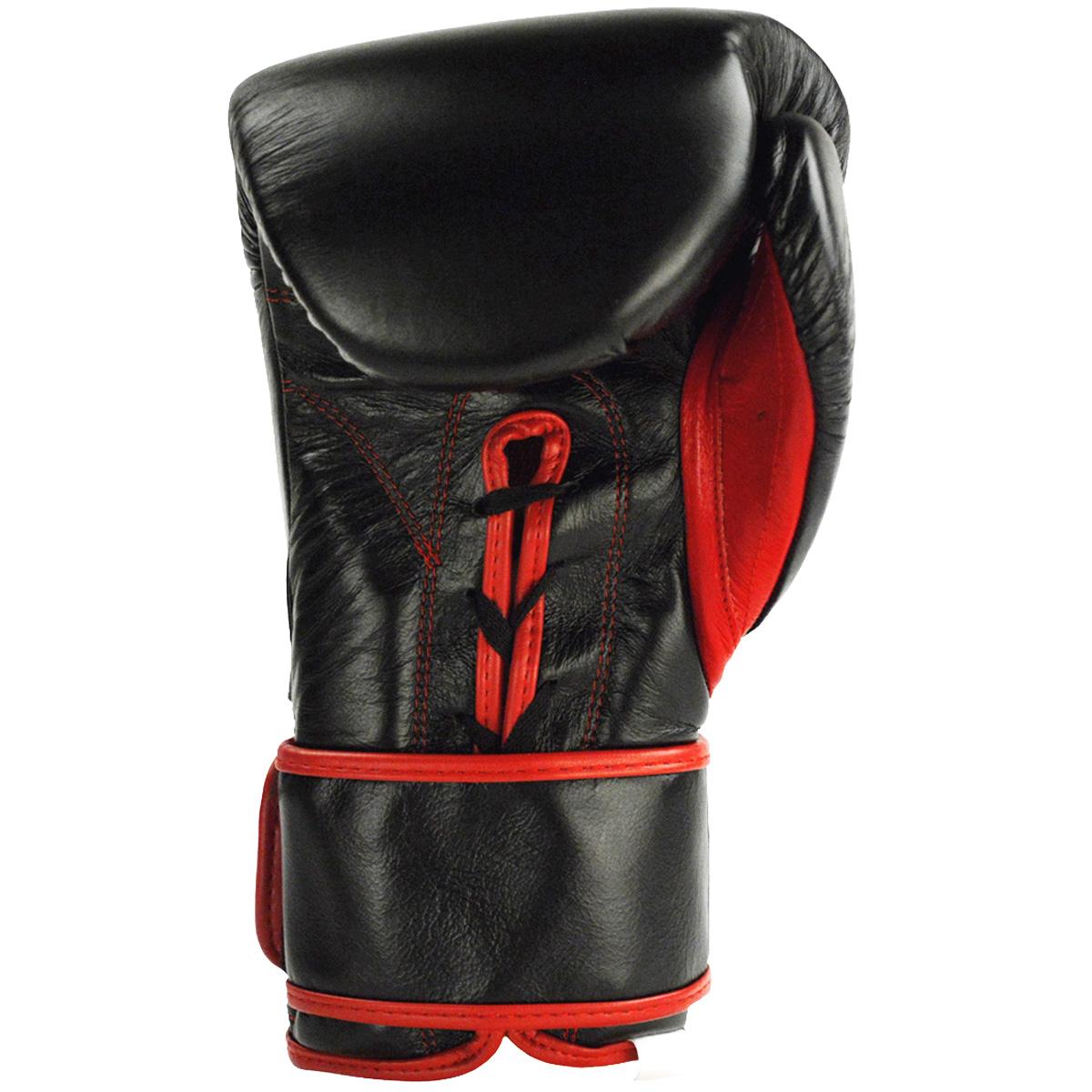 Cleto Reyes Lace Up Hook and Loop Hybrid Boxing Gloves - Lar- Black
