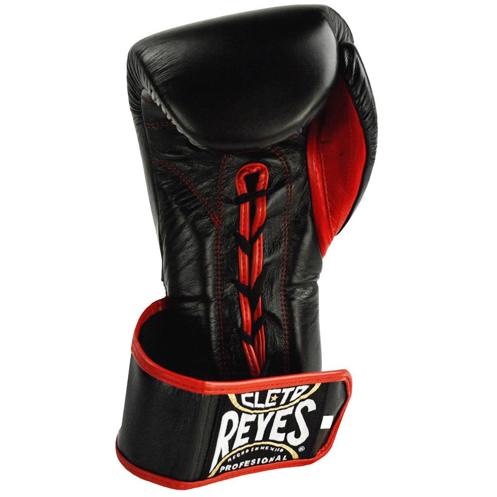 Cleto Reyes Lace Up Hook and Loop Hybrid Boxing Gloves - Lar- Black