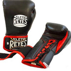Cleto Reyes Lace Up Hook and Loop Hybrid Boxing Gloves - Lar- Black