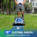 18-Inch Electric Lawn Mower, 40V Brushless Cordless Push Mower with 4.0Ah Battery &amp; Charger, 2-in-1 Mulching/Bagging, 6-Position Height for Small to Medium Yards