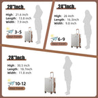 ABS Hardside Carry On Luggage, Suitcase with Double Spinner Wheels,TSA Luggage Locks Airline Approved (White Brown, 28-Inch)