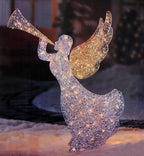Northlight 46" Silver and Gold Lighted 3-D Glittered Angel Christmas Outdoor Decoration - Clear Lights