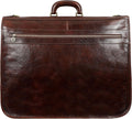 Leather Garment Bag Suit Duffel Slim Carry-on Suitcase Dress Protection Bag Brown – Time Resistance (Brown)