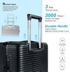 Luggage Expandable(only 28inch) Suitcase PC+ABS Carry On Luggage with Spinner Wheels TSA Lock 20in 24in 28in, Black 28inch, L(28 Inch Expandable Luggage) (JZR0001)