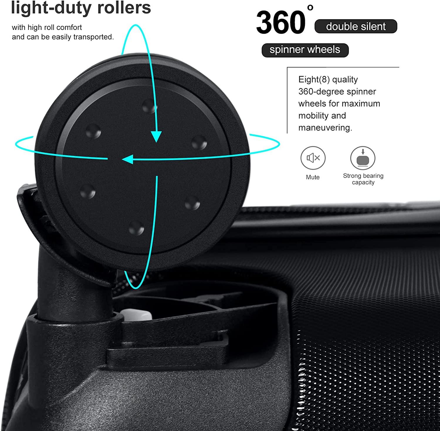 Luggage Expandable(only 28inch) Suitcase PC+ABS Carry On Luggage with Spinner Wheels TSA Lock 20in 24in 28in, Black 28inch, L(28 Inch Expandable Luggage) (JZR0001)