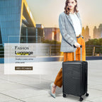Luggage Expandable(only 28inch) Suitcase PC+ABS Carry On Luggage with Spinner Wheels TSA Lock 20in 24in 28in, Black 28inch, L(28 Inch Expandable Luggage) (JZR0001)