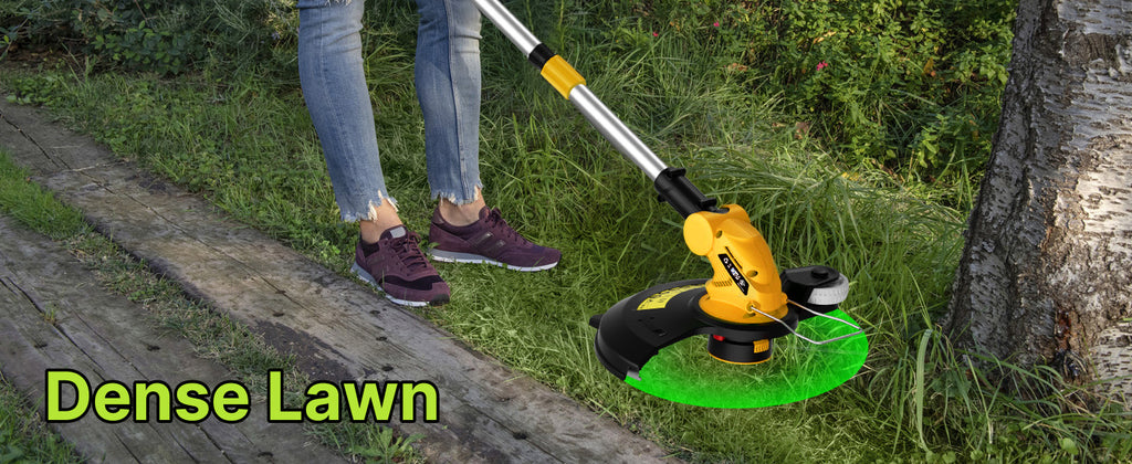 20V Electric Weed Wacker Edger Lawn Tool, Battery Powered Weed Eater 12" Cordless String Trimmer, Trimmer Lawn Lightweight Yard Tool for Garden Grass Lawn Mower Cutter with 2 2.0Ah Battery and Charger