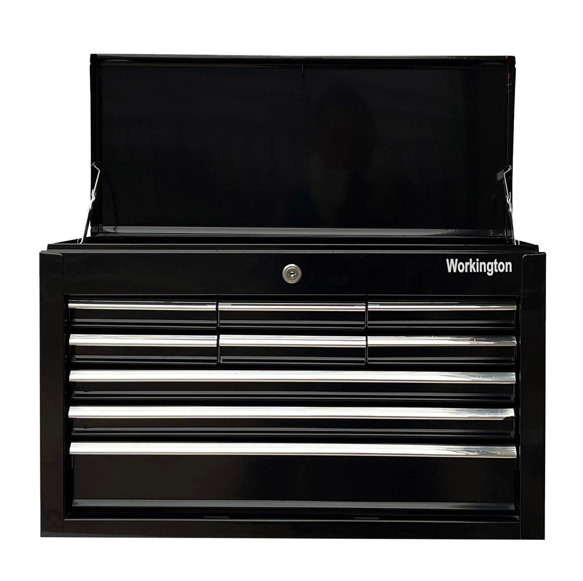 Portable Metal Tool Chest with 9 Drawers, 24" 9-Drawer Tool Chest Cabinet with Ball Bearing Drawer Slides, Steel Tool StoraBox Organizer 4006 Black