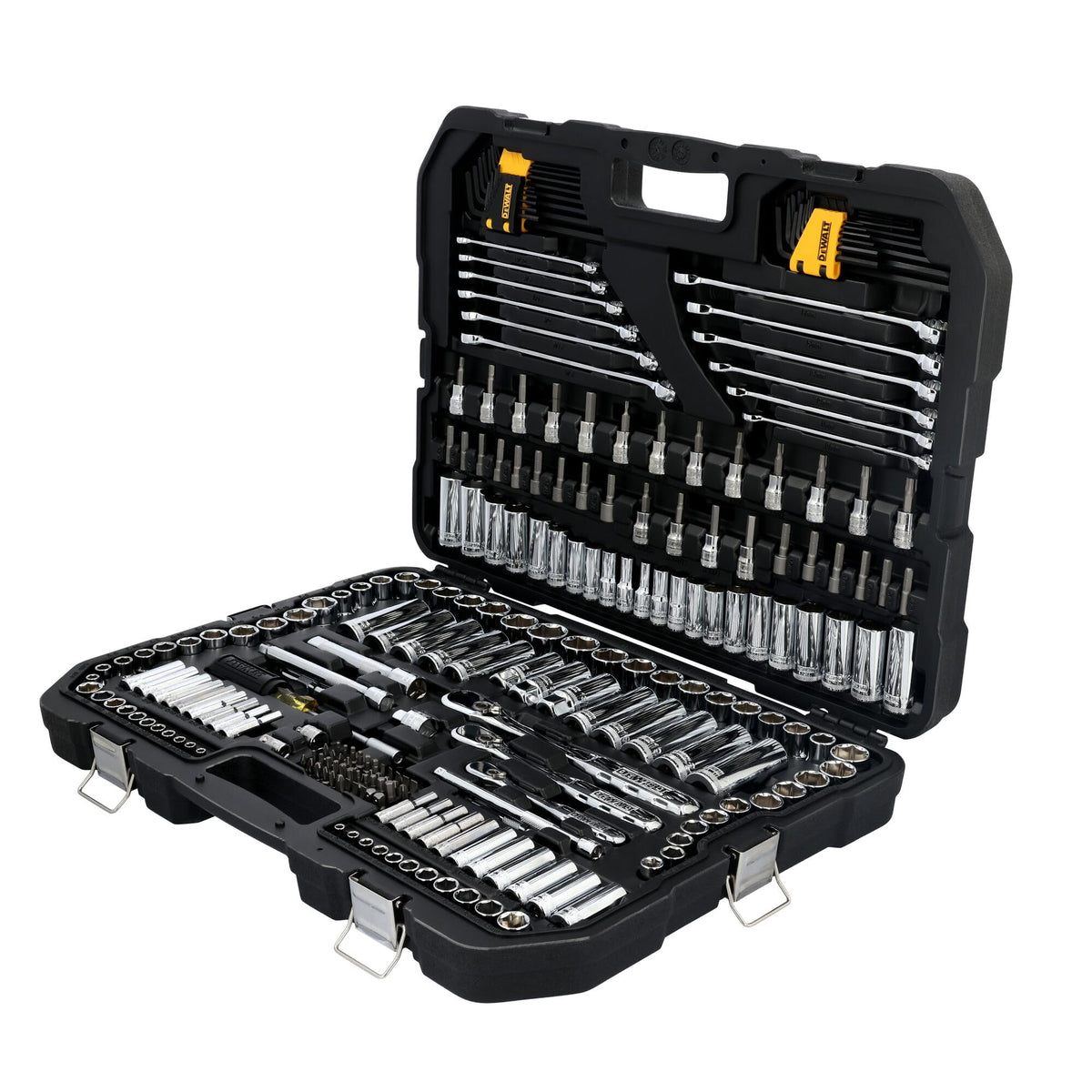 Mechanic Tool Set, 247-Piece, 1/4 in., 3/8 in. and 1/2 in. Drive, SAE, Ratchets, Sockets, Hex Keys, Combination Wrenches, Polish Chrome Finish (DWMT81535)