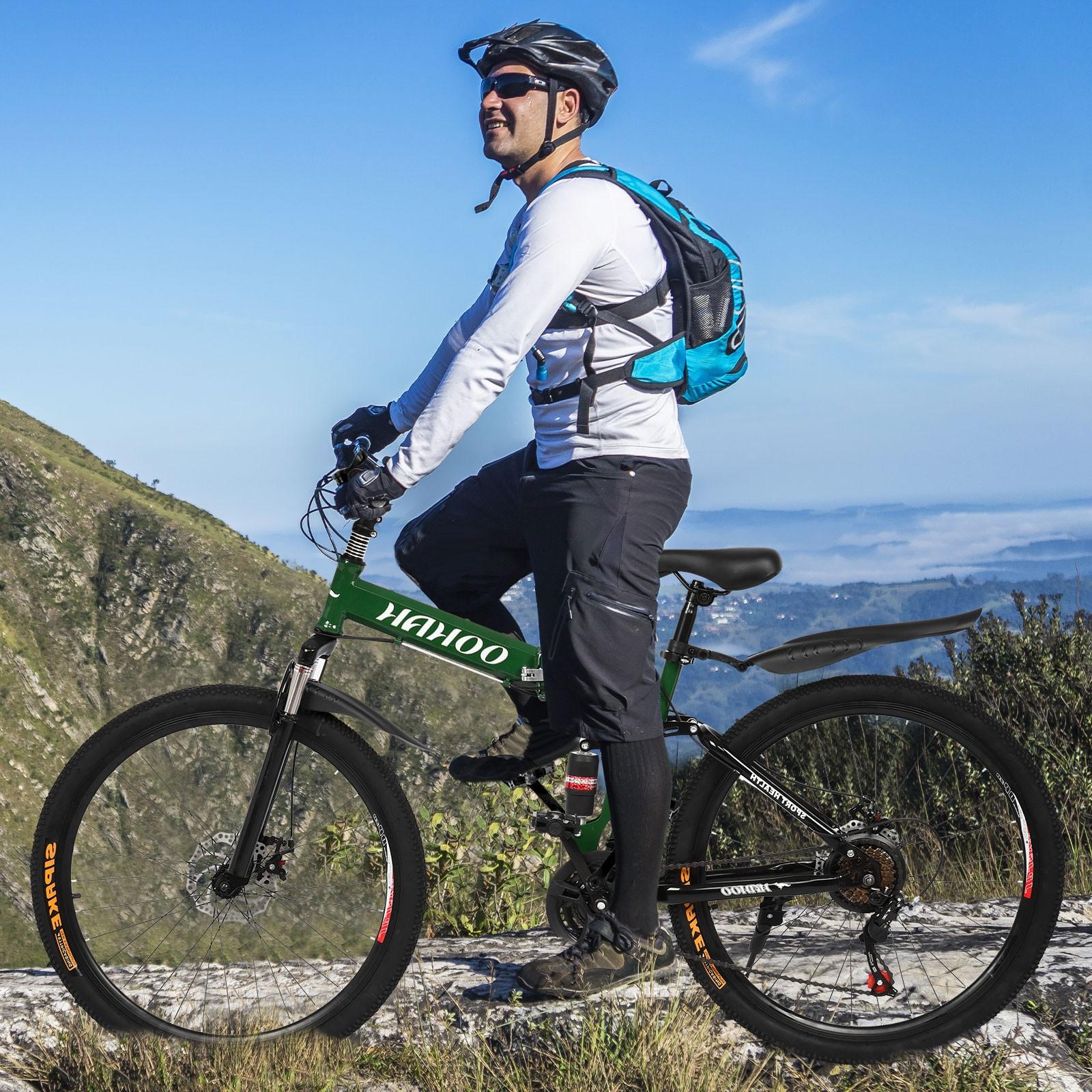 Hotwon 26 inch Full Suspension Mountain Bike 21 Speed Folding Bike Non-slip Bike