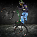 Folding Bike Abcnature 26" Men's Mountain Bike 21-Speed Road Bike Full Suspension Non-Slip Bicycle for Women Green