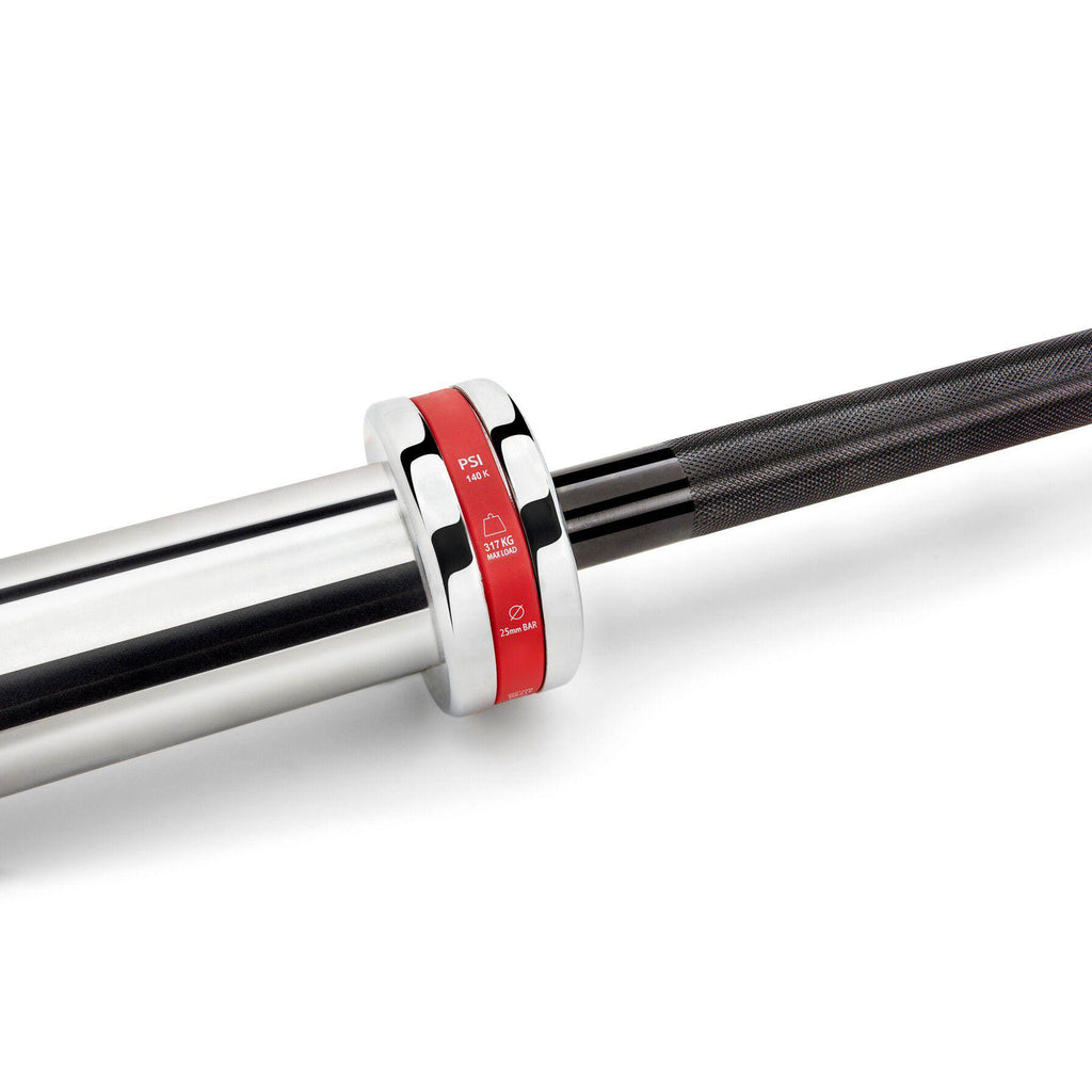 Reebok 15 Kg Weightlifting Workout Steel Fitness Power Training Barbell, Silver