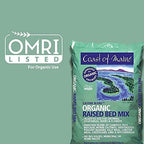 coast of maine castine blend organic raised bed soil mix with all natural ingredients for vegetables, herbs, and flowers, 1 cubic feet (4 pack)