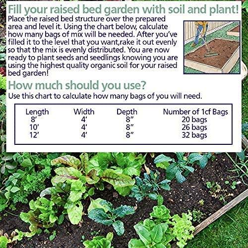 coast of maine castine blend organic raised bed soil mix with all natural ingredients for vegetables, herbs, and flowers, 1 cubic feet (4 pack)