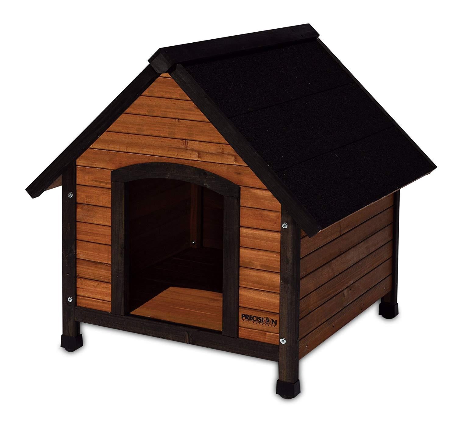 PRECISION PET Extreme Outback Country LodBrown/Black Wood/ Steel Dog House
