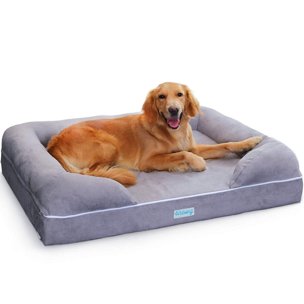 PLS Birdsong Rya - LarDog Bed with Triple-Layer Orthopedic Foam, Memory Foam Dog Bed for LarDogs