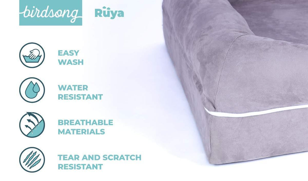PLS Birdsong Rya - LarDog Bed with Triple-Layer Orthopedic Foam, Memory Foam Dog Bed for LarDogs