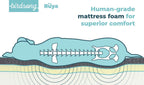 PLS Birdsong Rya - LarDog Bed with Triple-Layer Orthopedic Foam, Memory Foam Dog Bed for LarDogs