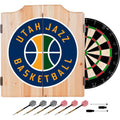 NBA Utah Jazz Wood Finish Dart Cabinet Set