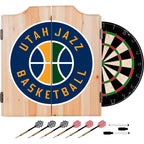 NBA Utah Jazz Wood Finish Dart Cabinet Set