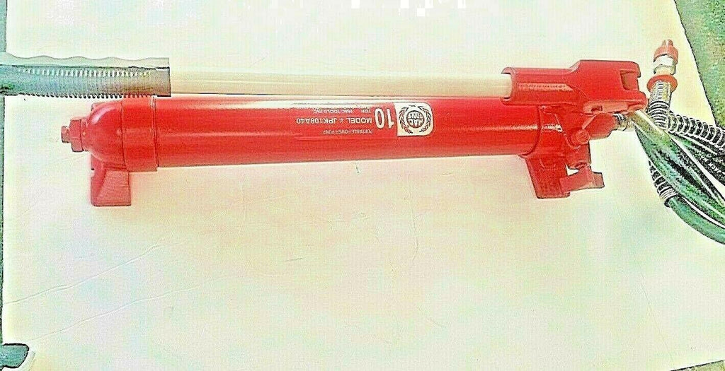 10 Ton Porta Power Pump (Red) Mac Tools with 6' Hydraulic Hose and  1/4" coupler